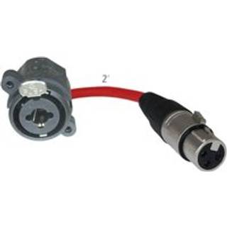 Golv Stage Box Panel Mount Pigtail Drop In No Solder (Combo XLR Female Red)