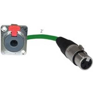 Golv Stage Box Panel Mount Pigtail Drop In No Solder (1/4 """" TRS> XLR Kvinnlig grön)