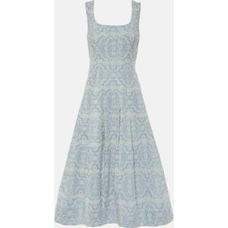 Veronica Beard Jolie printed cotton midi dress - blue - M