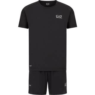 EA7 Emporio Armani Poly T-Shirt/Shorts Set, Black - L