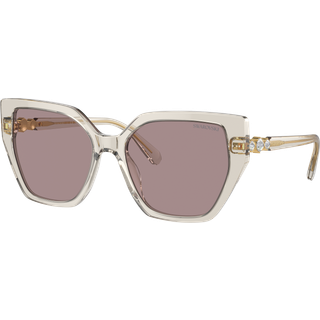 Swarovski SK6016 3003LA 56 Solbriller Kvinder Brun - Transparent Light Beige Brown - 56mm