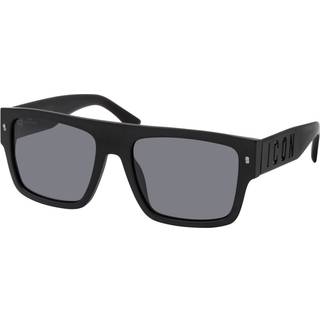 Dsquared2 Mand ICON 0003/S 003/T4 Solbriller Acetat Sort Grå Firkantet Spejl