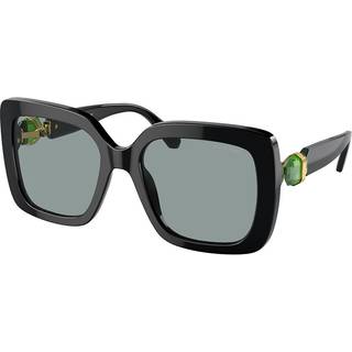 Swarovski Kvinde SK6001 1001/1 Solbriller Acetat Sort Grå Firkantet Normal