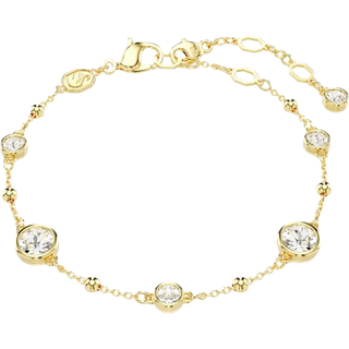 Swarovski Imber Gold Round Cut White Crystal Bracelet - Adjustable