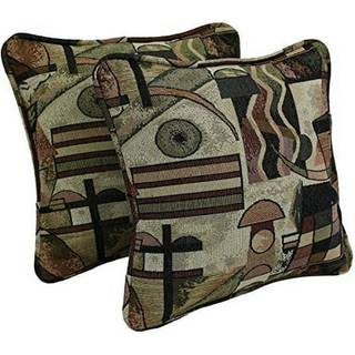 18-tommer dobbeltbesv?ret m?nstret tapestry firkant kaste puder med indsatser (s?t af 2)-Picasso