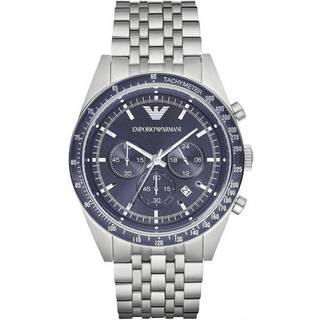Emporio Armani Sportivo herreur kronograf skive sølv urrem AR6072