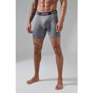 Mens Grey Man Active Performance 7inch Long Boxer