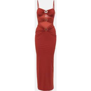 Christopher Esber Crystal Orbit gathered cutout maxi dress - red - M