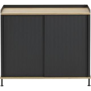 Muuto Enfold Skænk 45x100 Cm Lakeret Eg / grå - Skænke og sideboards Pulverlakeret Stål Antracit - 83683