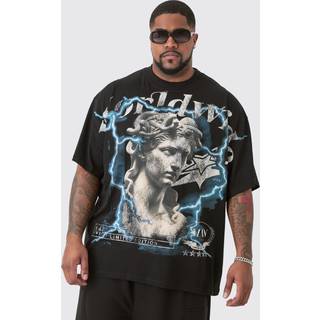 Mens Plus Renaissance Worldwide Over The Seam Graphic T-shirt In Black