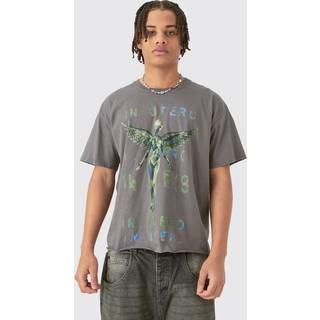 Mens Charcoal Loose Nirvana Boxy License T-shirt