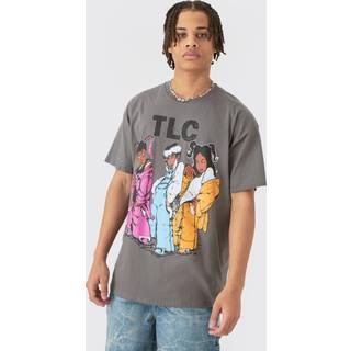 Mens Charcoal Oversized TLC Wash License T-shirt