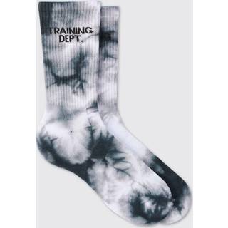 Mens Black Man Active Training Dept Tie-dye Crew Socks