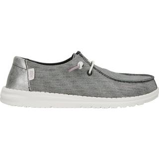 HeyDude Women's Wendy Metallic Sparkle Sneaker Damer størrelse 39 farve grå