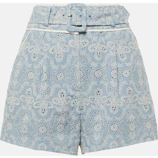 Veronica Beard Hobbes high-rise cotton shorts - blue - XXXS