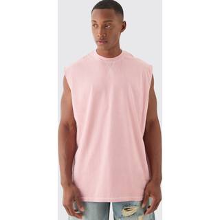 Mens Pink Oversized Contrast Stitch vest