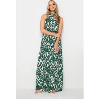Lts Tall Green Aztec Print Halterneck Dress 24 Lts | Tall Women's Maxi Dresses