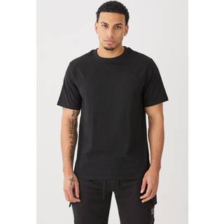 Mens Black Basic Regular Fit Crew Neck T Shirt