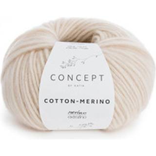 Katia Cotton-Merino 101 Lys beige Indhold:70% Bomuld, 30% ren ny uld Vægt/længde: 50 g = ca. 105 m Anbefalede pinde: 4½ - 5 mm Strikkefasthed: 10 cm x 10 cm = 16 r x 23 m Håndvask / Tørres fladt.