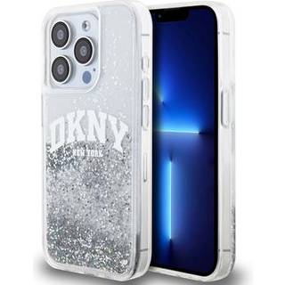 iPhone 15 Pro DKNY Liquid Glitter Arch Logo Cover - Transparent