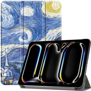 EIDERWOOD iPad Pro 11" (2024) Tri-Fold Kunstlæder Flip Cover m. Vågeblus Funktion - Himmel