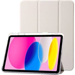 EIDERWOOD iPad 11" (2025) / iPad 10.9" (2024/2022) Tri-Fold Kunst Læder Flip Cover m. Apple Pencil Holder - Creme