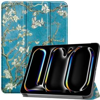 EIDERWOOD iPad Pro 11" (2024) Tri-Fold Kunstlæder Flip Cover m. Vågeblus Funktion - Blomstergrene