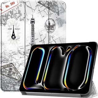 EIDERWOOD iPad Pro 11" (2024) Tri-Fold Kunstlæder Cover m. Vågeblus Funktion - Eiffeltårnet