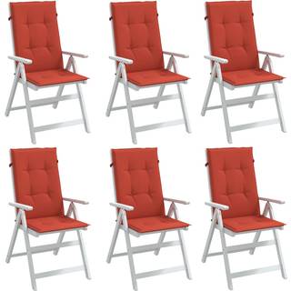 Stolehynder Med Høj Ryg Stof Cremefarvet - 6 / meleret rød / 120 x 50 x 4 cm