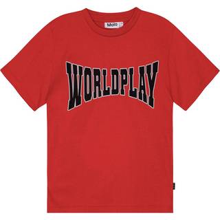 Molo GOTS Riley T-shirt Worldplay 122 cm  Rød  122 cm  mand
