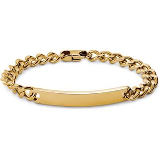 Nomen | 7 mm Guldfarvet ID Plade Armbånd