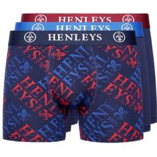 Henleys Herre Rutlers Tre Pak Boksershorts Peacoat Multi