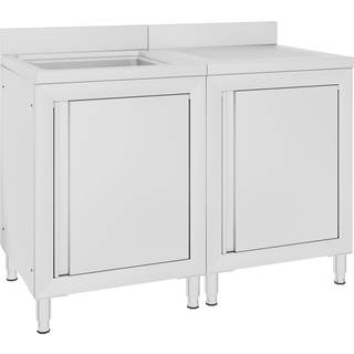 kommerciel køkkenvask med skab 120x60x96 cm rustfrit stål