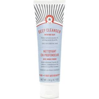 First Aid Beauty Pure Skin Deep Cleanser med r?d ler - ansigtsvask til fedtet eller plettet tilb?jelig hud - 4,7 oz.