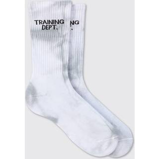 Mens Light Grey Man Active Training Dept Tie-dye Crew Socks
