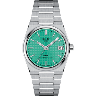 Tissot PRX Powermatic 80 i stål med turkis skive Ø35
