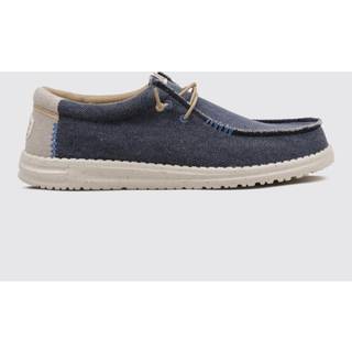 HeyDude Wally Coastline Jute Sneaker Herrer størrelse 42 farve blå/beige