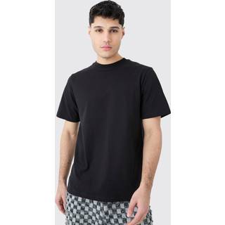 Mens Black Regular Fit Basic Crew Neck T Shirt