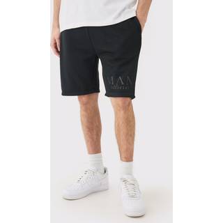 Mens Black Loose Fit Man Official Splice Mesh Short
