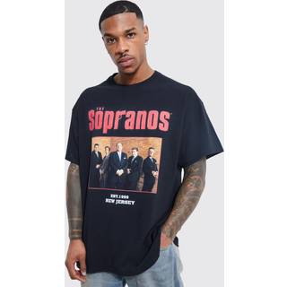 Mens Black Oversized Sopranos License T-shirt