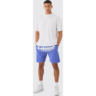 Mens Cobalt Oversized Extended Neck Homme Moto Large Graphic Shorts Set