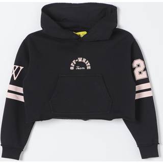 Off-White Kids Team 23 cropped cotton jersey hoodie - black - Y 4