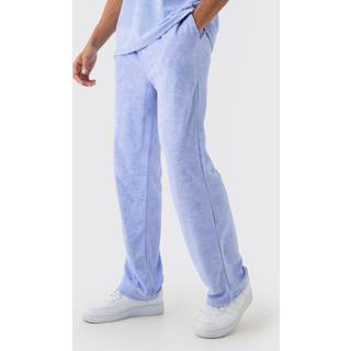 Mens Dusty Blue Relaxed Fit Towelling Joggers