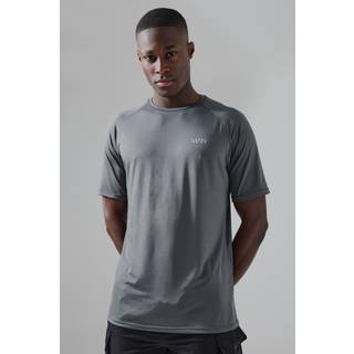 Mens Charcoal Man Active Raglan Reg Fit T-shirt