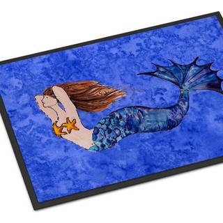 """" Caroline's Treasures 8725JMat Brunette Mermaid på blå indendørs eller udendørs mat 24 x 36 """" ""Multicolor"" ""