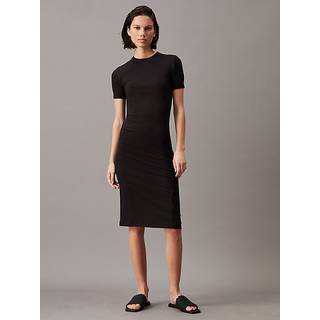 Slim Modal Midi Dress - Black - L