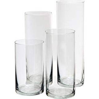 Royal Imports Glass Cylinder Flower Centerpiece Vases S?t p? 4 - Hurricane Candle Holder til s?jle Flydende Tealights - Brug til blomsterbord Hom