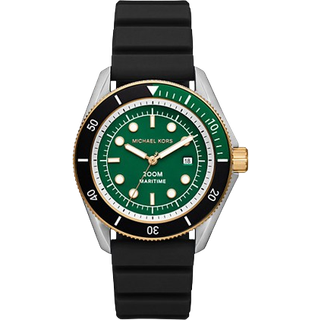 Michael Kors Maritime Green Dial Black Silicone Strap Men's Watch MK9158