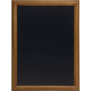 Securit kridttavle 67x87cm vejrbestandig med mørkebrun ramme