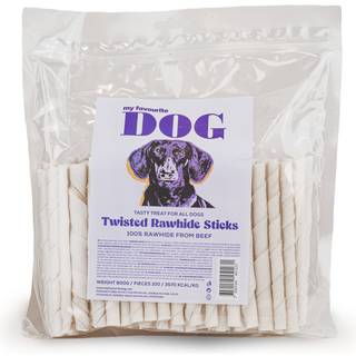 Twisted Rawhide Sticks Plain - 100 pakker / 12 cm